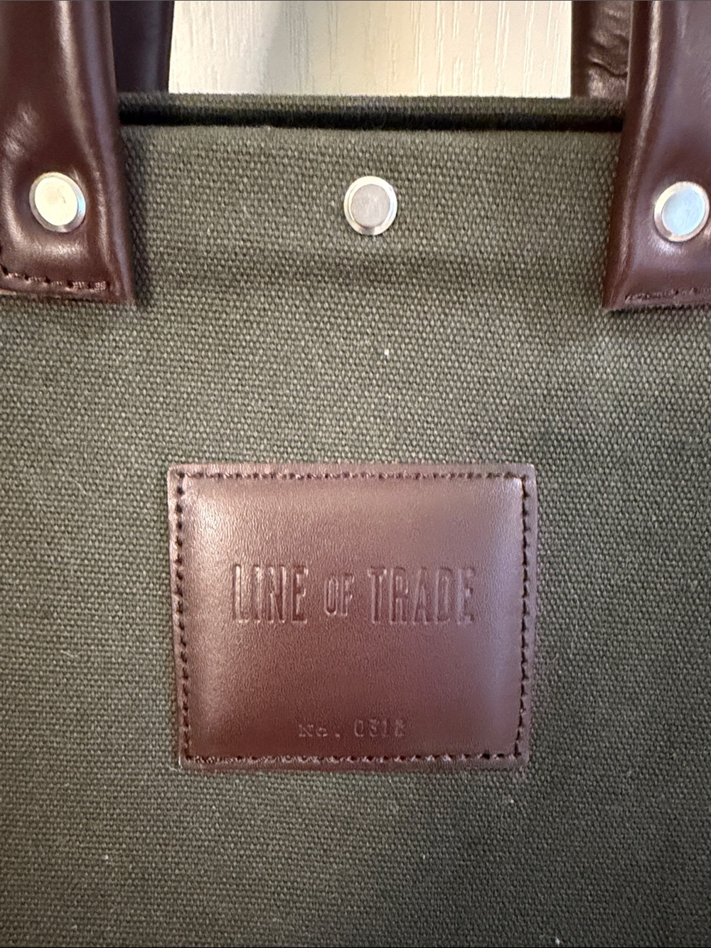 Classic Dark Green Canvas Duffel with Brown Leather Accents - Picture 3 of 11